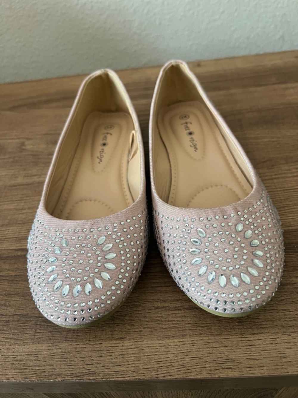 Blush Jeweled Ballet Flats